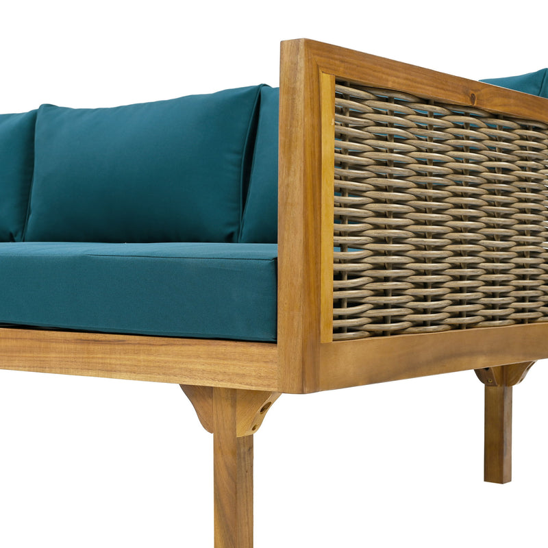 Claremont - 3 Seater Daybed Teak Acacia Wood Water Resistant Cushions - R&R Furniture Gallery (Fountain Valley, CA)