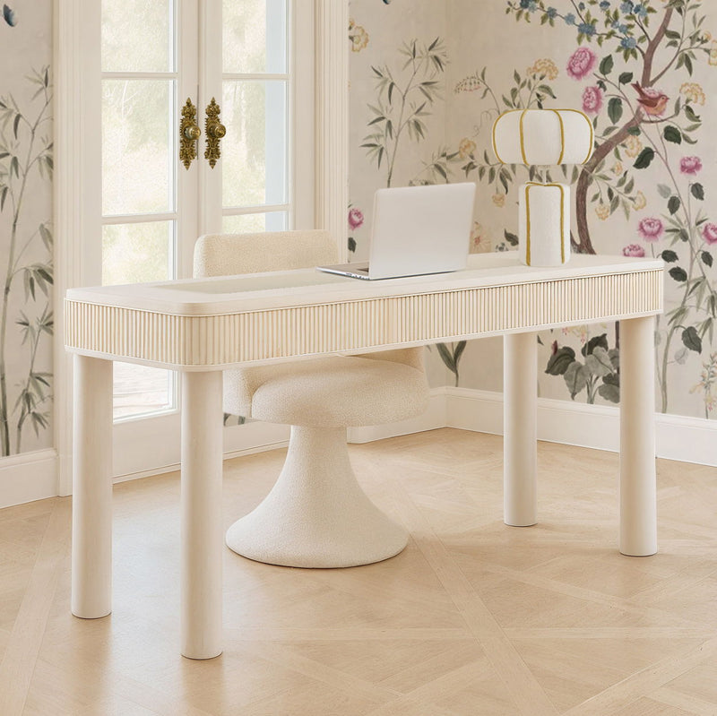Sarah - Executive Work Desk - Cream - R&R Furniture Gallery (Fountain Valley, CA)