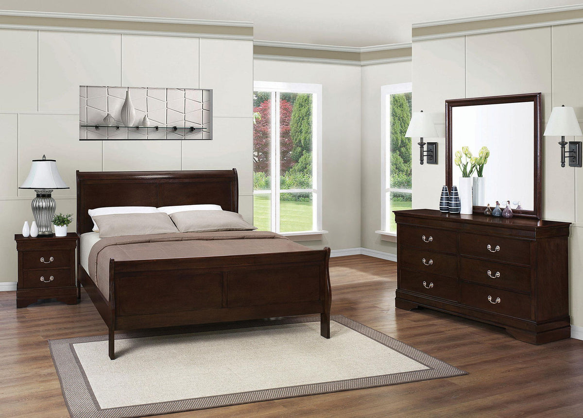 Louis Philippe 4-piece Eastern King Bedroom Set Cappuccino
