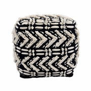 Mariel - Cotton Pouf - Black - R&R Furniture Gallery (Fountain Valley, CA)