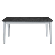 Lanton - Dining Table - Natural Marble & Antique White - R&R Furniture Gallery (Fountain Valley, CA)