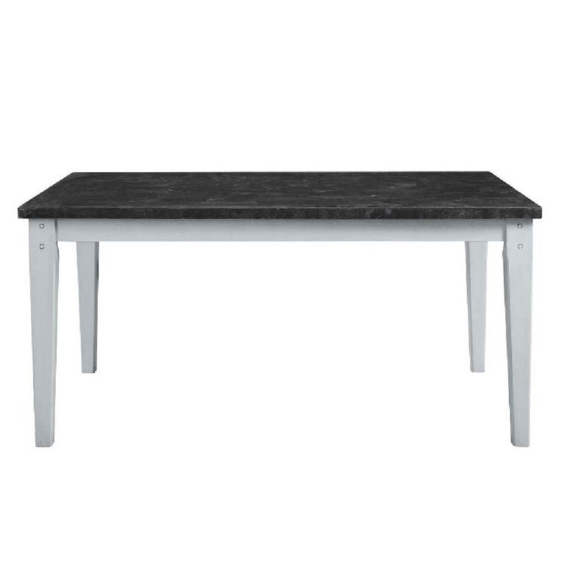 Lanton - Dining Table - Natural Marble & Antique White - R&R Furniture Gallery (Fountain Valley, CA)