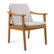 Set of two Noble House outdoor dining chairs with woven seats and metal frames, ideal for patio or garden seating.