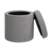 Brandy - Round Upholstered Storage Ottoman With Accent - R&R Furniture Gallery (Fountain Valley, CA)