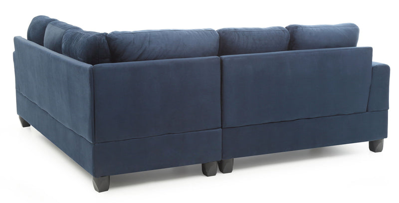 Glory Furniture Sandridge stationary sectional sofa with plush cushions and fabric upholstery in a modern living room setting.