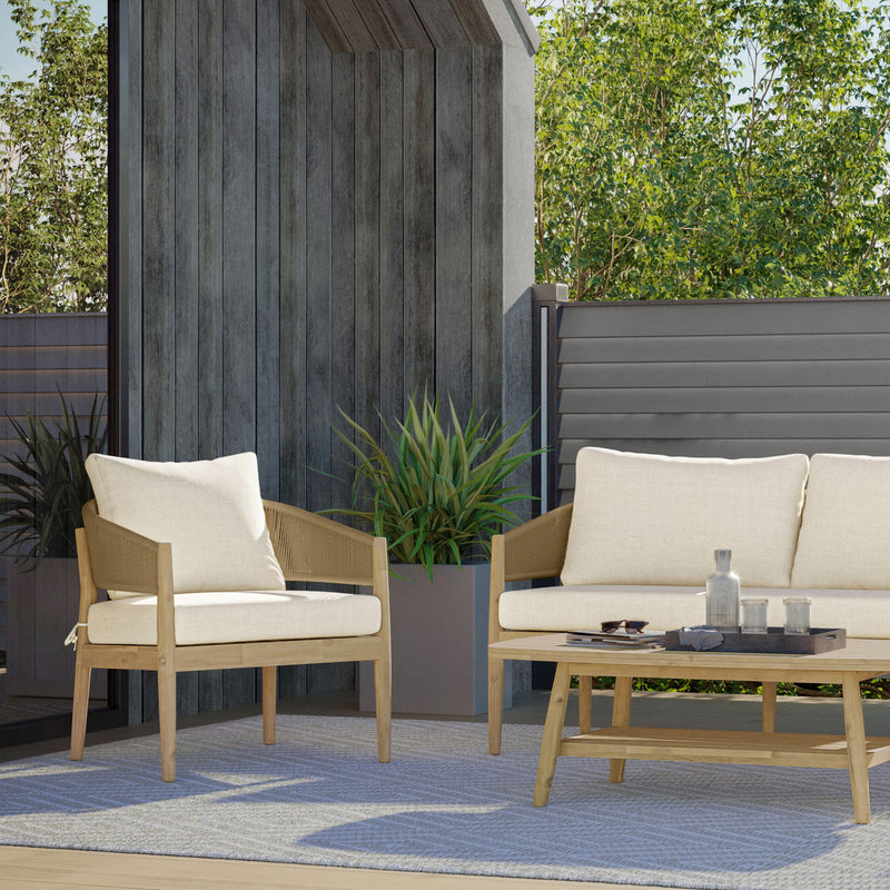 Bayshore - Outdoor Conversation Chair (Set of 2) - Natural - R&R Furniture Gallery (Fountain Valley, CA)