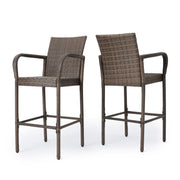 Outdoor Wicker Barstools With Rattan And Iron Frame - R&R Furniture Gallery (Fountain Valley, CA)