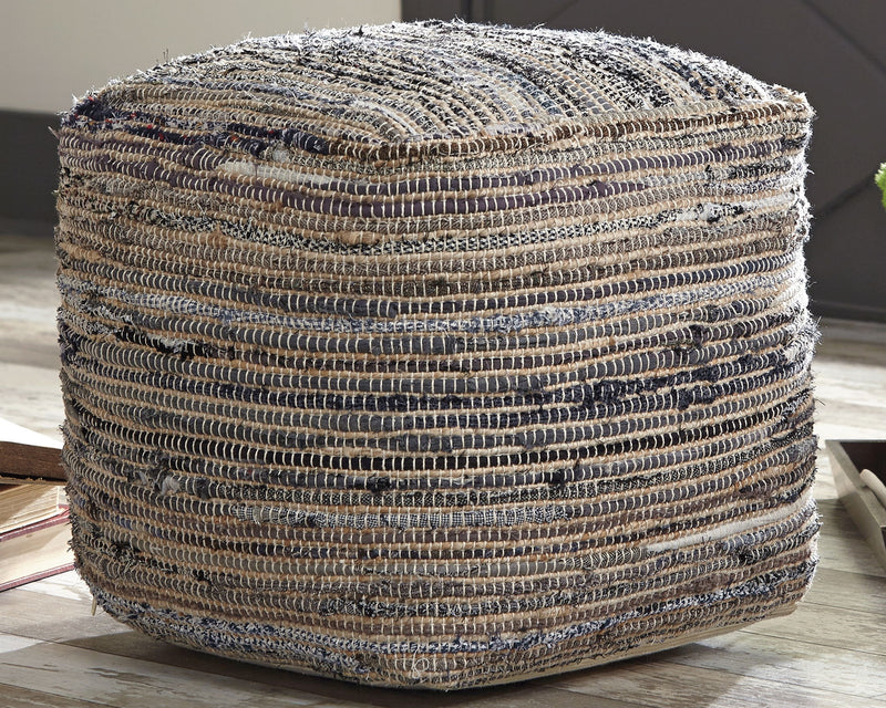 Absalom - Pouf - Denim - R&R Furniture Gallery (Fountain Valley, CA)