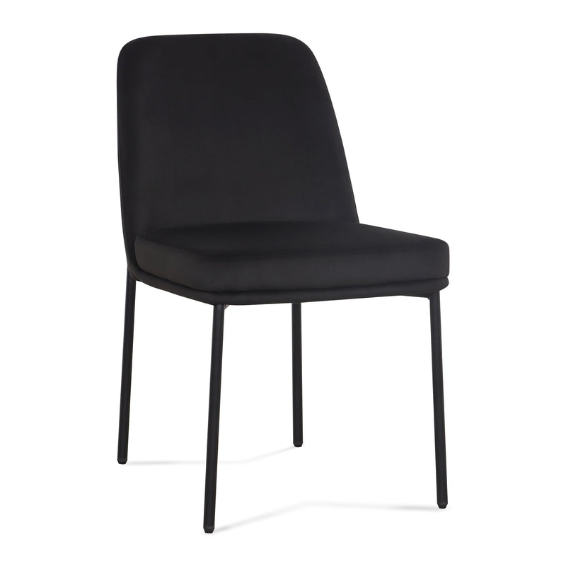 Set of two TOV Furniture Sydney dining chairs with sleek design and wooden legs, ideal for modern dining rooms.