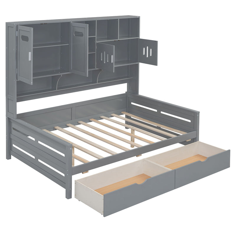 Daybed With All-In-One Cabinet And Shelf - R&R Furniture Gallery (Fountain Valley, CA)