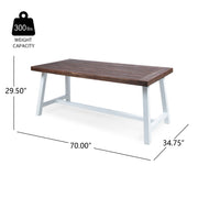 Outdoor Sandblast Finish Acacia Wood Dining Table - R&R Furniture Gallery (Fountain Valley, CA)