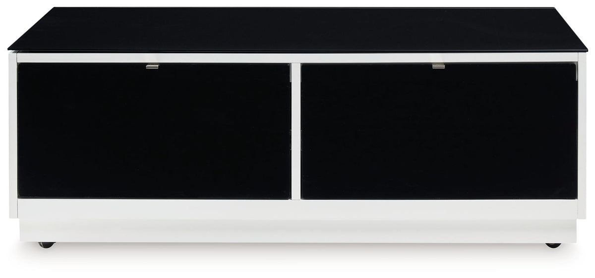 Gardoni - Rectangular Cocktail Table - White / Black - R&R Furniture Gallery (Fountain Valley, CA)