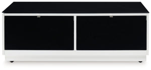 Gardoni - Rectangular Cocktail Table - White / Black - R&R Furniture Gallery (Fountain Valley, CA)