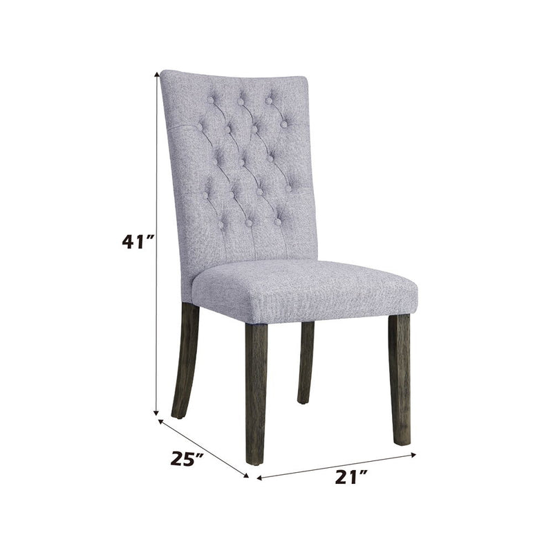 Merel - Side Chair (Set of 2) - Gray Linen & Gray Oak - R&R Furniture Gallery (Fountain Valley, CA)