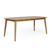 Noble House outdoor teak dining table with sturdy frame, ideal for patio or garden outdoor dining spaces.