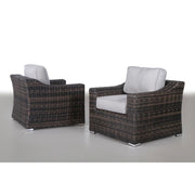 Modern Patio Chair With Cushions (Set of 2) - Brown - R&R Furniture Gallery (Fountain Valley, CA)