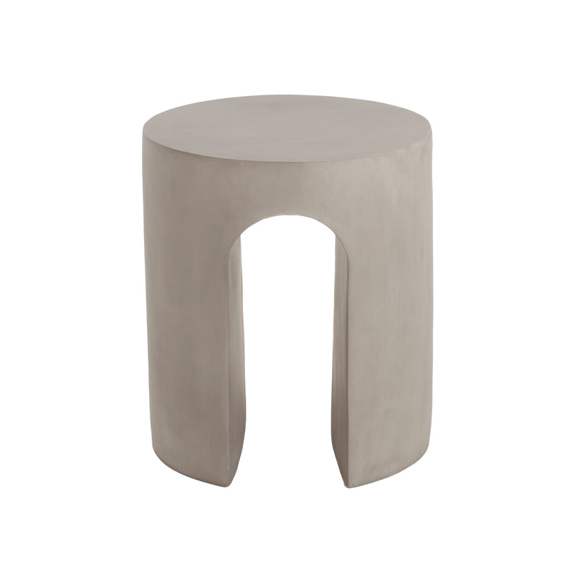 Outdoor Round With U Shape Side Table - Light Gray - R&R Furniture Gallery (Fountain Valley, CA)