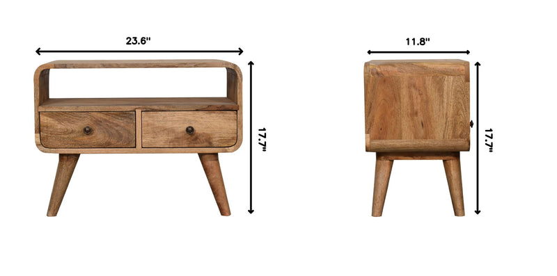 Mini Curved Media Unit - Oak - R&R Furniture Gallery (Fountain Valley, CA)