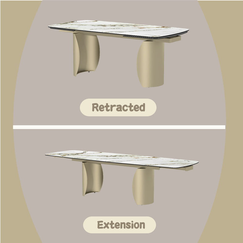Cora - Dining Table - Ceramic Top & Golden Champange - R&R Furniture Gallery (Fountain Valley, CA)