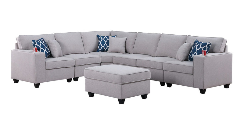 Cooper - Sectional Sofa With Ottomans And Cupholder - R&R Furniture Gallery (Fountain Valley, CA)