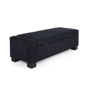 Noble House textured fabric ottoman bench with hinged lid, soft upholstery and sturdy wooden base for storage and seating.