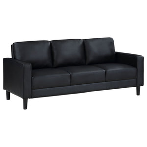 Ruth - 2 Piece Track Arm Sofa Set With Cushions - Black