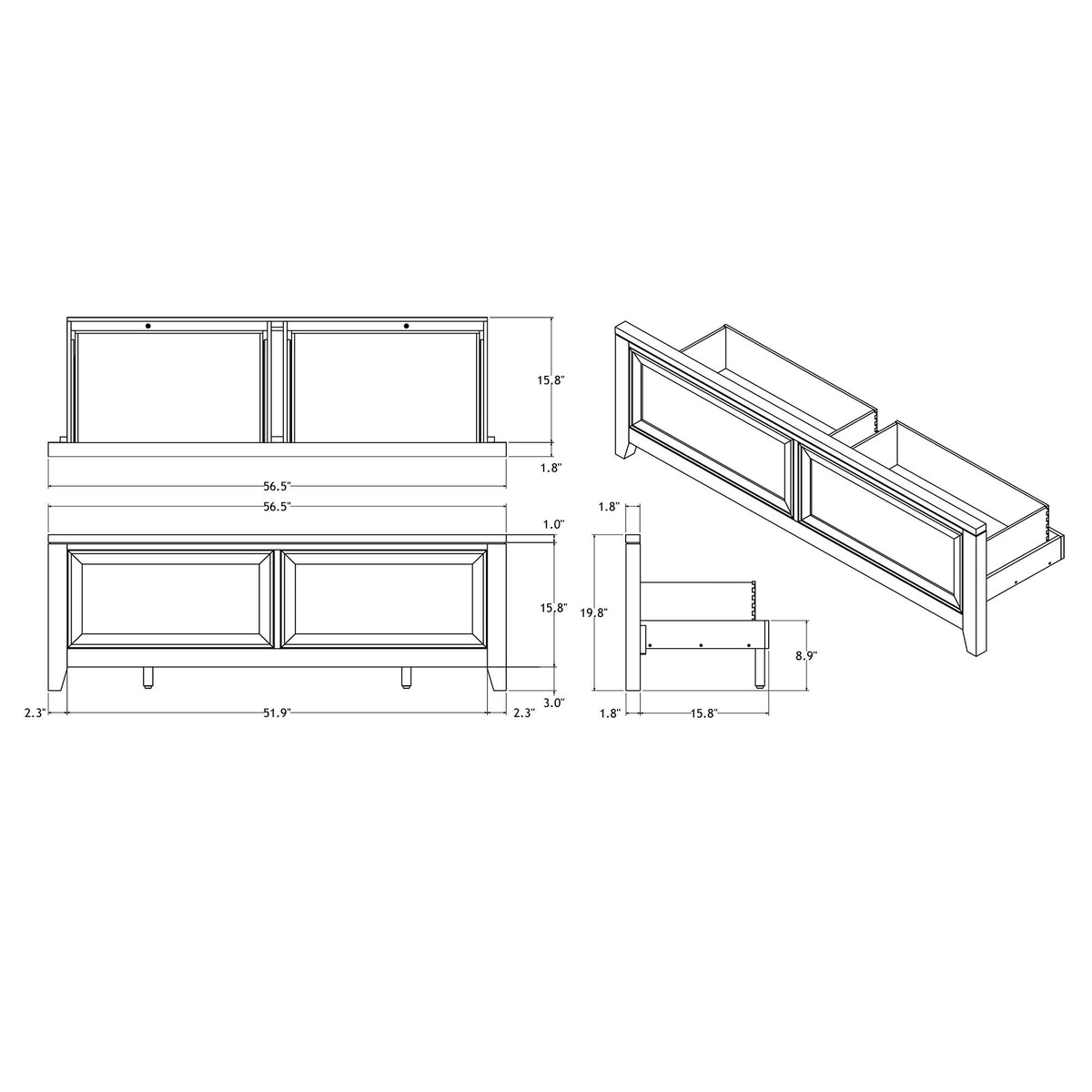 Melissa - Storage Bed With Padded Headboard