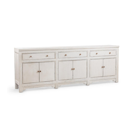 Classic Home Winford 3 Drawer 6 Door Buffet Cabinet with sleek wood finish and ample storage space, ideal for dining or living rooms.