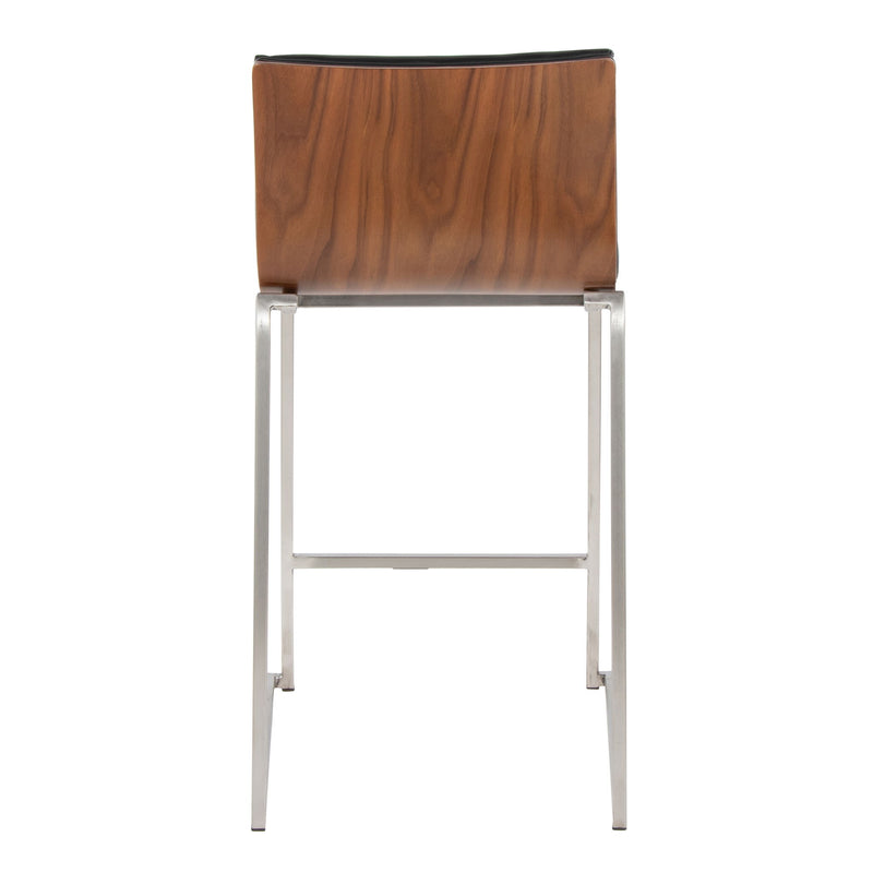 Pair of Lumi Source Mason Mara contemporary fixed height counter stools in sleek design, set of 2, ideal for kitchen or bar counter seating.