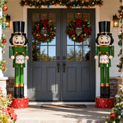 Noble House holiday nutcracker decor in green and red, festive Christmas figure with detailed painted design.