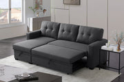Upholstered Pull Out Sectional Sofa With Chaise - R&R Furniture Gallery (Fountain Valley, CA)