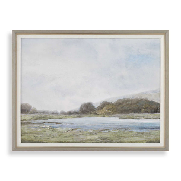 Restful Vista-Awe - Landscape Art - Black / Blue / Brown / Gold / Gray / Green / Woodtone