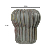 Gray-green terracotta vase from TOV Furniture's Visha collection, featuring a smooth, rounded shape and textured surface.