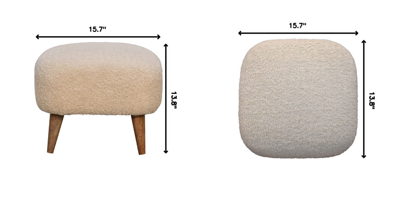 Square Footstool - Cream - R&R Furniture Gallery (Fountain Valley, CA)