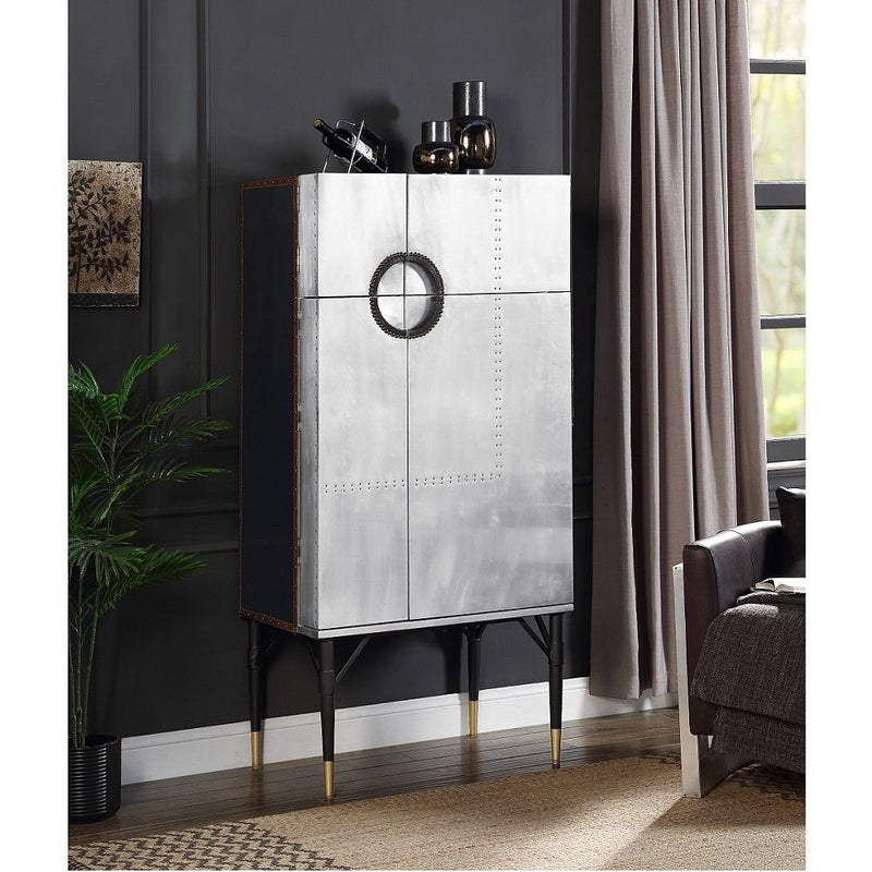Yoela - Wine Cabinet - Leather & Aluminum - R&R Furniture Gallery (Fountain Valley, CA)