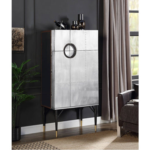 Yoela - Wine Cabinet - Leather & Aluminum - R&R Furniture Gallery (Fountain Valley, CA)