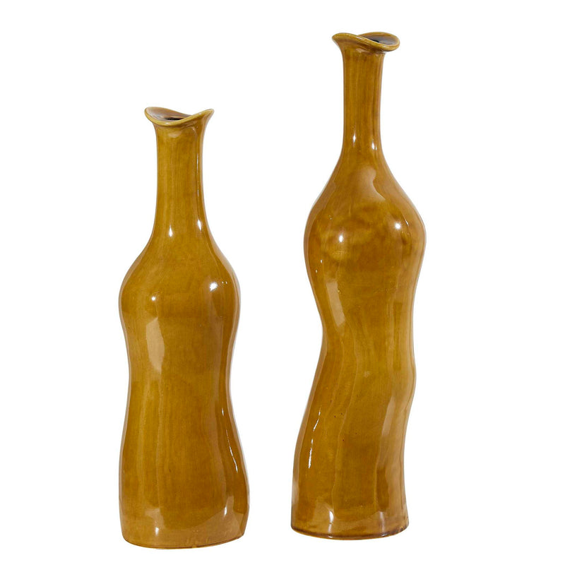 Sienna Flow - Indoor-Outdoor Bottle Vases (Set of 2) - Brown