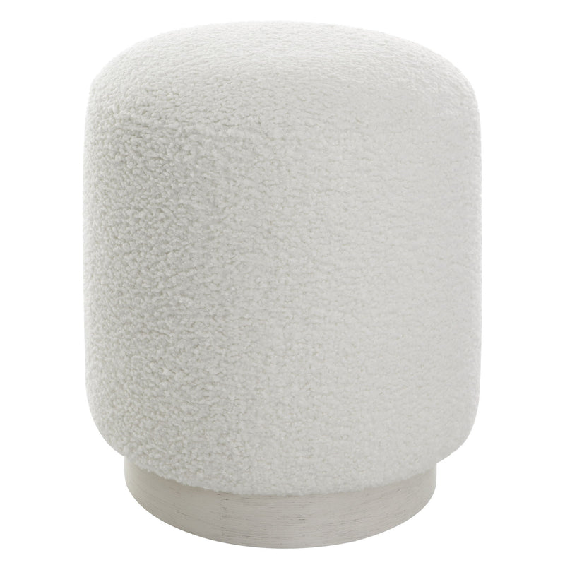 Uttermost Avila accent ottoman with plush fabric and wooden legs, versatile piece for living room or bedroom decor.