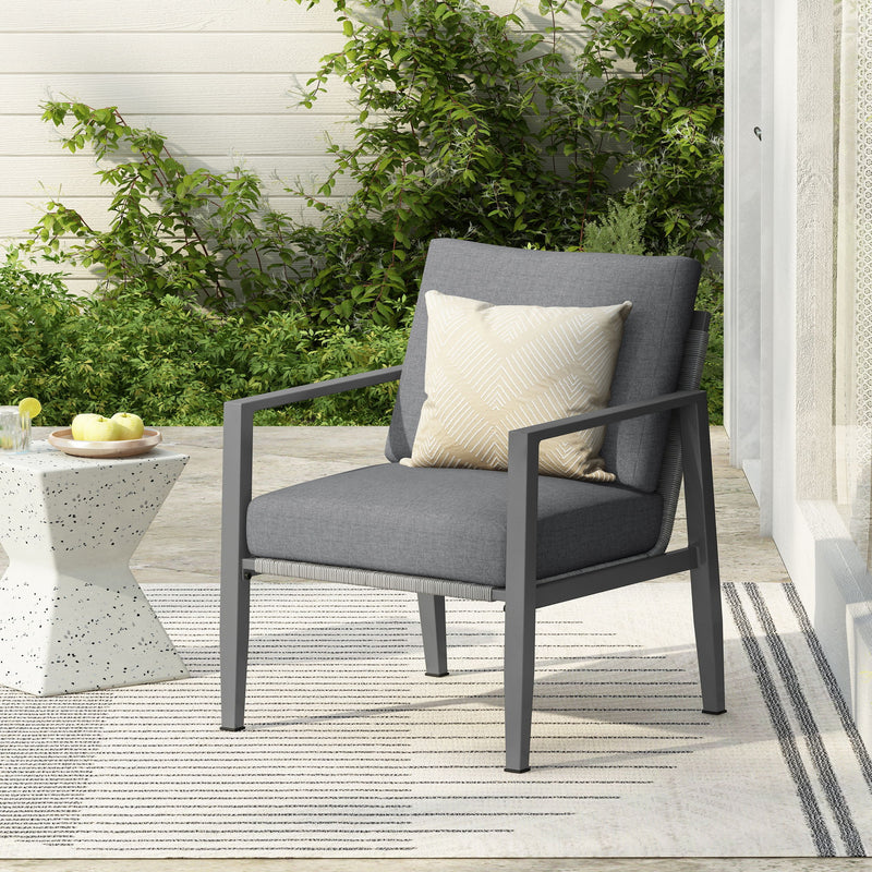 Modern Lounge Chair With Rope Accents And Cushions - R&R Furniture Gallery (Fountain Valley, CA)