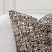 Black and ivory Porter 22"x22" accent pillow by Classic Home from Villa Classics, featuring a stylish decorative design.