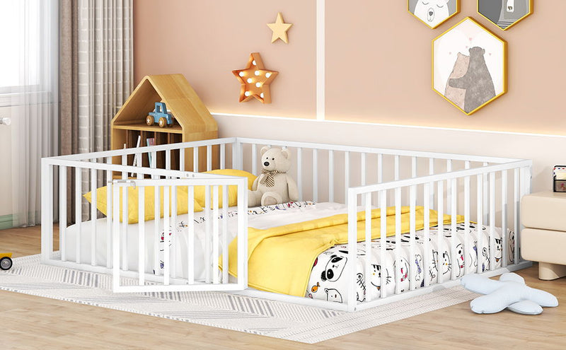 Metal Floor Bed Frame With Fence And Door - R&R Furniture Gallery (Fountain Valley, CA)