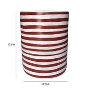 Tempest - Ceramic Table - Red Stripes - R&R Furniture Gallery (Fountain Valley, CA)