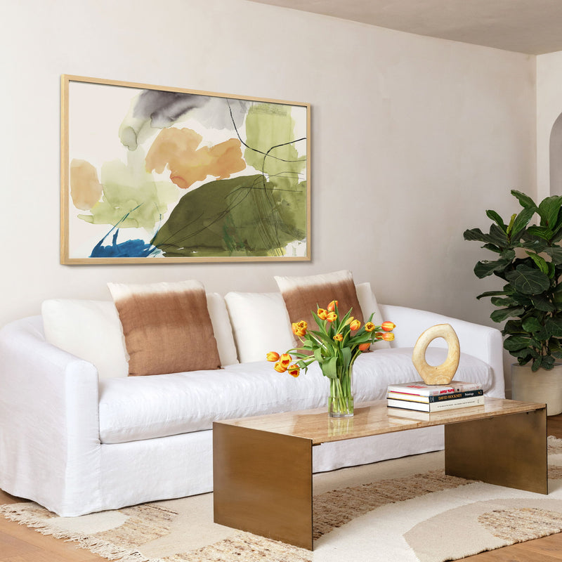 Keven - Coffee Table - Natural And Antique Brass