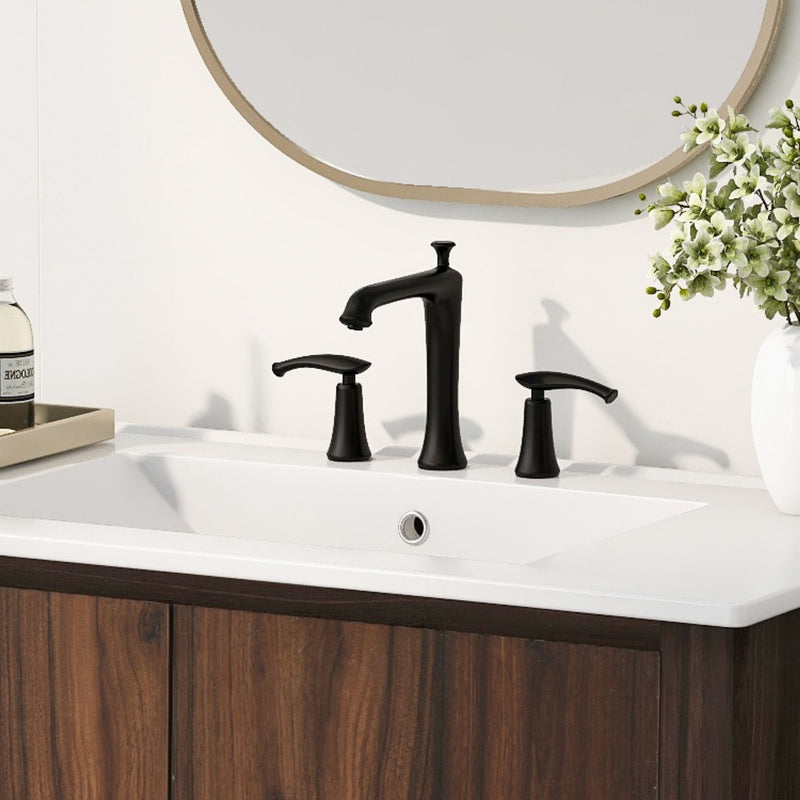 Modern Bathroom Vanity With Rectangle Ceramic Sink, Soft Closing Doors - R&R Furniture Gallery (Fountain Valley, CA)