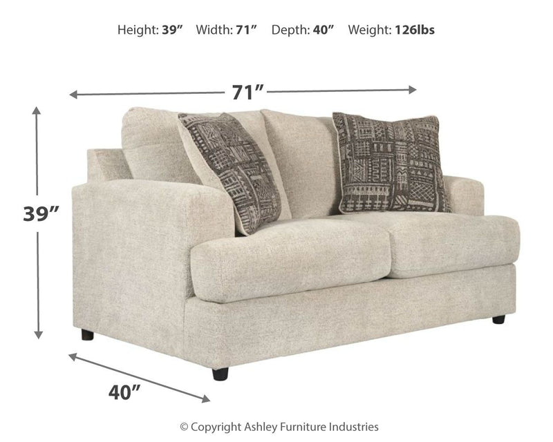 Soletren - Stationary Loveseat - R&R Furniture Gallery (Fountain Valley, CA)