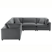 Caylie - Modular 5 Piece Sectional - Charcoal - R&R Furniture Gallery (Fountain Valley, CA)