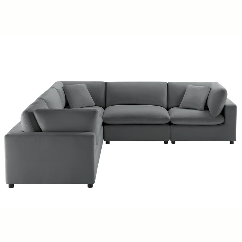 Caylie - Modular 5 Piece Sectional - Charcoal - R&R Furniture Gallery (Fountain Valley, CA)