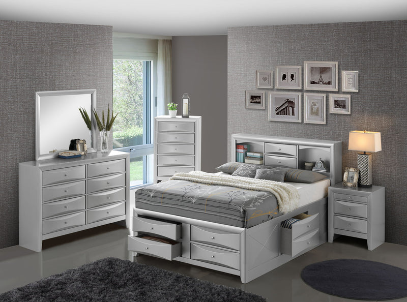 Modern Design Storage Bed With Bookcase Headboard - R&R Furniture Gallery (Fountain Valley, CA)