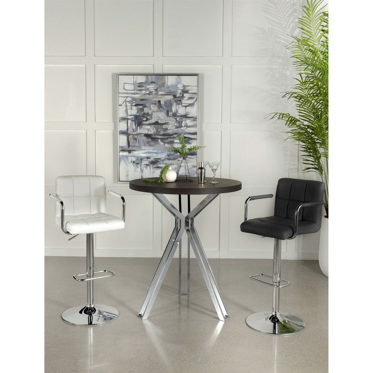Edgerton - Round Height Bistro Bar Table - Dark Oak
