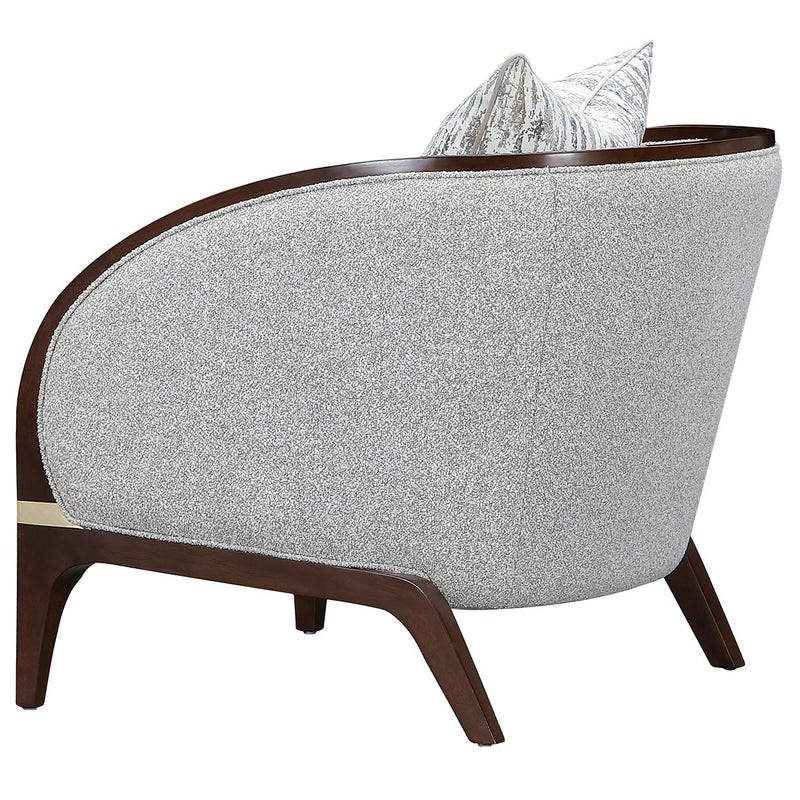 Houston - Matching Chair - Pebble / Walnut - R&R Furniture Gallery (Fountain Valley, CA)